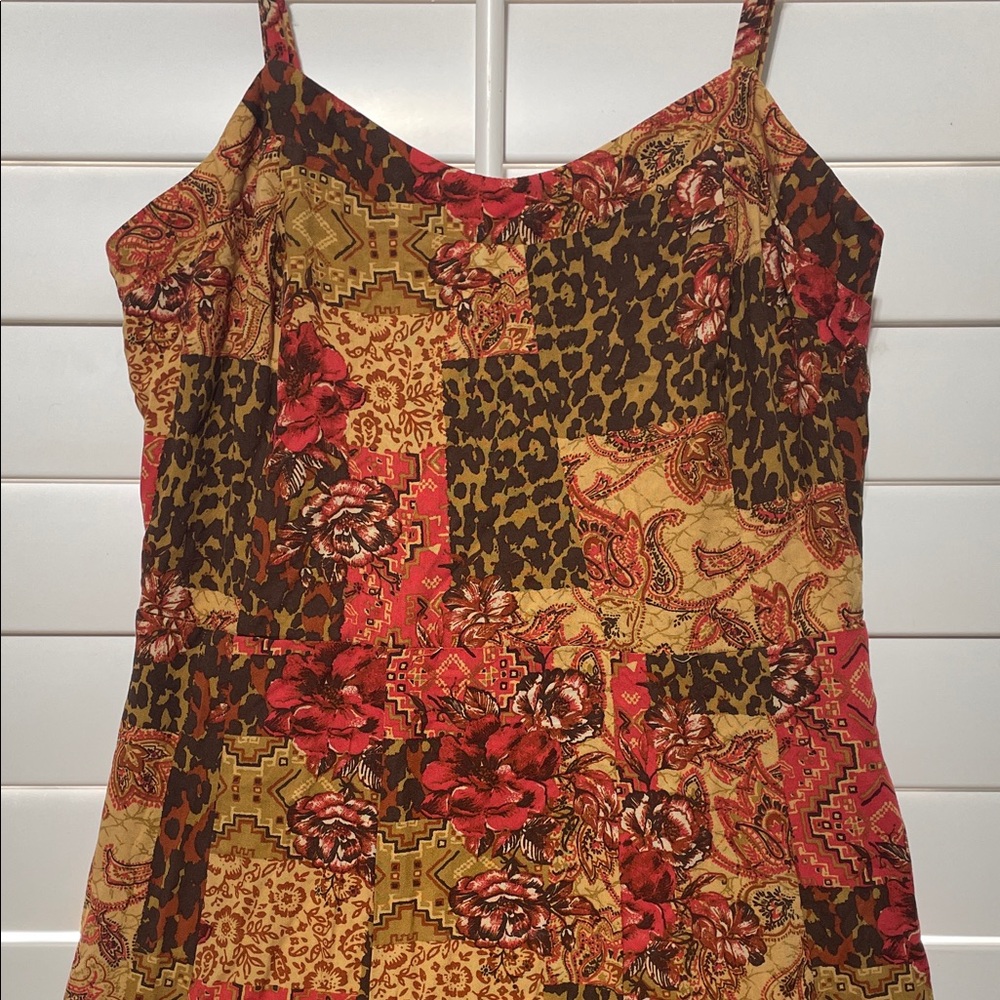 Patchwork Spaghetti Strap Maxi Dress - image 2